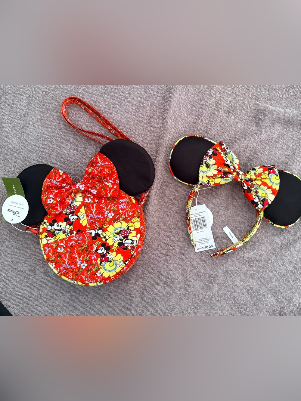NWT - Vera Bradley-Disney Minnie Mouse floral headband and crossbody bag set.